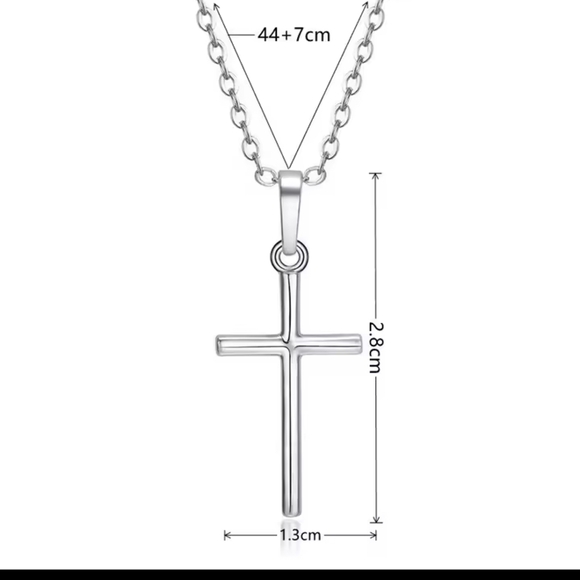 Silver Cross Necklace Women's Gold New f20 - Picture 4 of 6